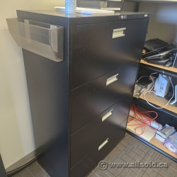 Black Staples 4 Drawer Lateral File Cabinet